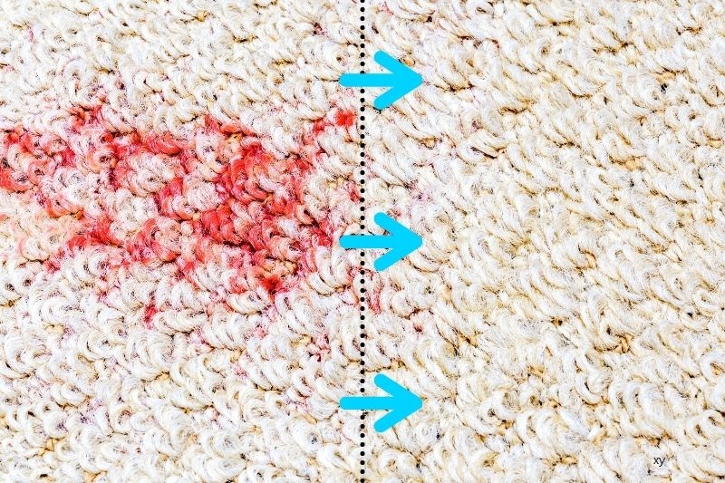 Lipstick on top carpet