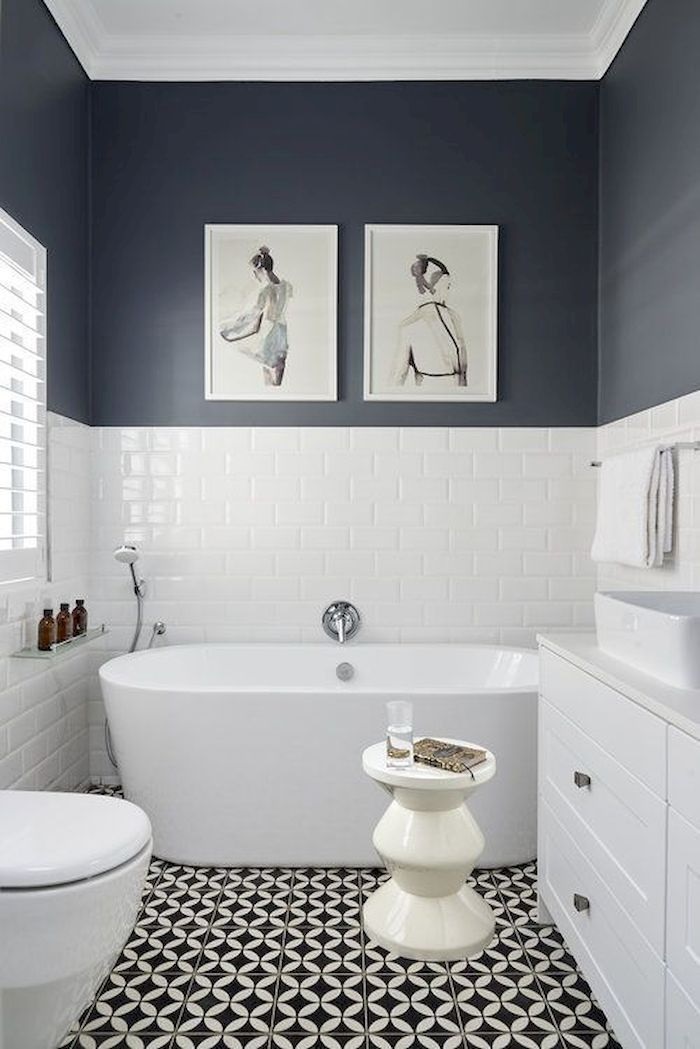 White tile deals paint bathroom