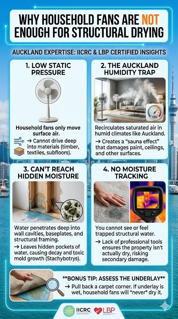 Why Household Fans Fail at Structural Drying in Auckland - Carpet ...